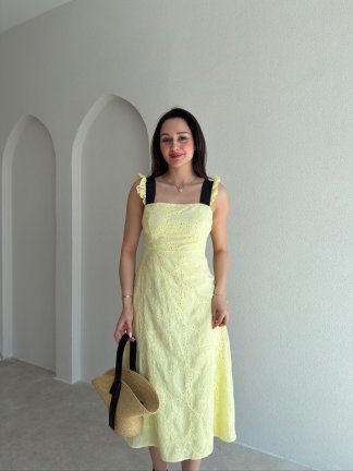 PROXY Midi Elbise 1472 - Sarı - 2