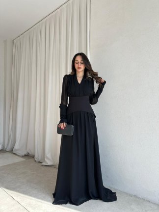 PUBLİC Maxi Elbise 9512 - Siyah - 2