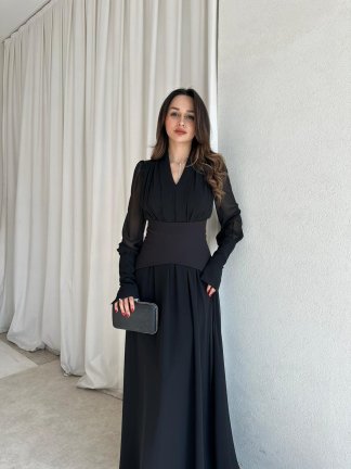 PUBLİC Maxi Elbise 9512 - Siyah - 1