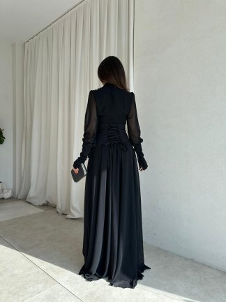 PUBLİC Maxi Elbise 9512 - Siyah - 3