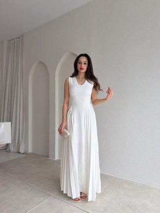 PUFFY Maxi Elbise 9051 - Beyaz 