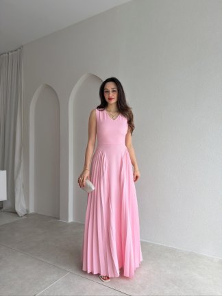 PUFFY Maxi Elbise 9051 - Pembe - 1