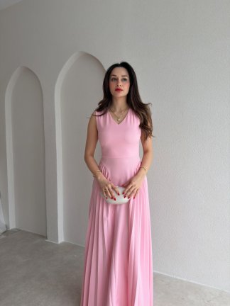 PUFFY Maxi Elbise 9051 - Pembe - 2