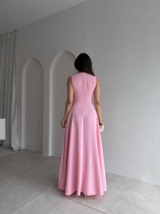 PUFFY Maxi Elbise 9051 - Pembe - 3