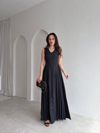 PUFFY Maxi Elbise 9051 - Siyah 