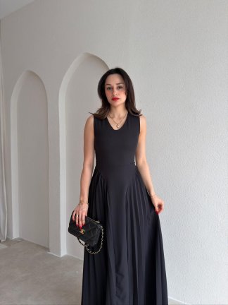 PUFFY Maxi Elbise 9051 - Siyah - 2