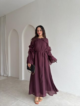 PUREST Midi Elbise 6936 - Acı Kahve - 1