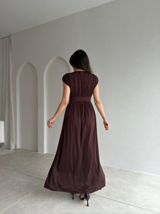 RALF Maxi Elbise 3445 - Acı Kahve - 3