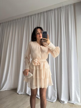 RALPH Elbise 8863 - Krem - 3