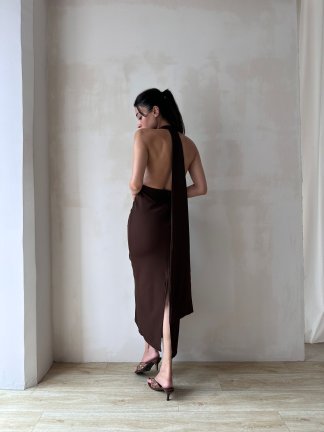 RAMOS Elbise 8236- Acı Kahve - 3