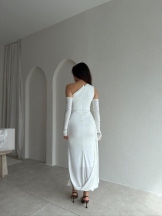 RAMSEY Midi Elbise 3489 - Beyaz - 3