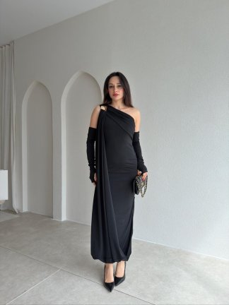 RAMSEY Midi Elbise 3489 - Siyah 