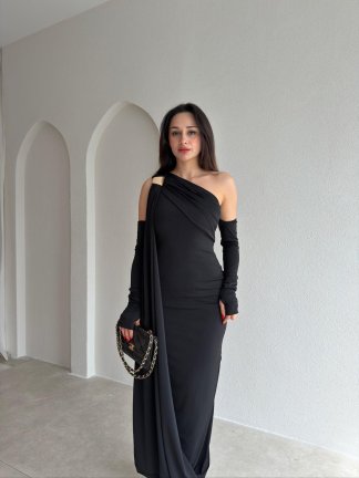 RAMSEY Midi Elbise 3489 - Siyah - 2