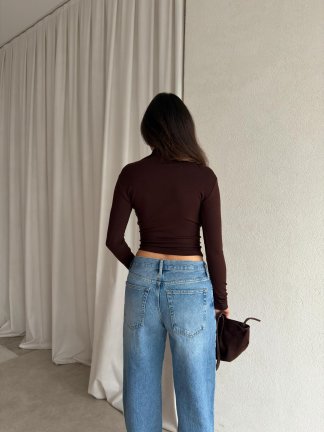 RANDY Balıkçı Yaka Bluz 8869 - Acı Kahve - 2