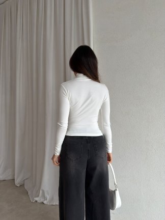 RANDY Balıkçı Yaka Bluz 8869 - Beyaz - 2