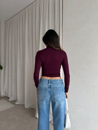 RANDY Balıkçı Yaka Bluz 8869 - Mürdüm - 2