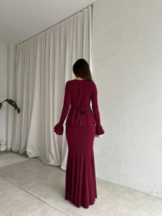 RARE Elbise 0004 - Bordo - 3