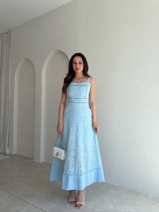 RAVEN Midi Elbise 8694 - Bebe Mavisi 