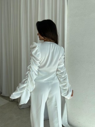 RAVYA Bluz 8607 - Beyaz - 3