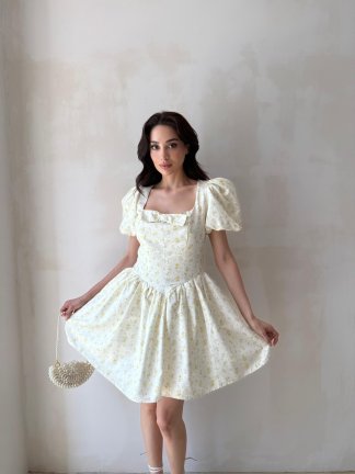 RAYS Mini Elbise 5104 - Sarı - 1