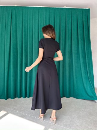 RAZİANA Midi Elbise 3674 - Siyah - 4