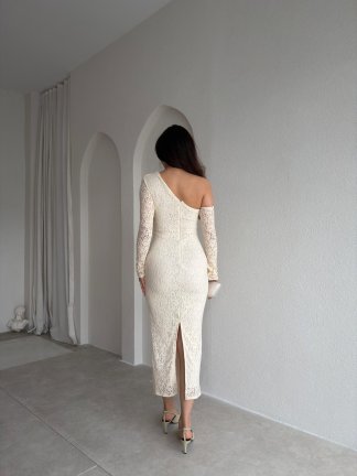 REMOVE Midi Elbise 8658 - Ekru - 3