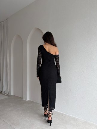 REMOVE Midi Elbise 8658 - Siyah - 3