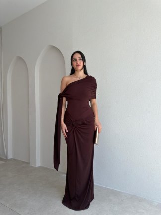 RENATE Maxi Elbise 3007 - Acı Kahve 