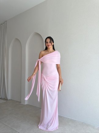 RENATE Maxi Elbise 3007 - Pudra - 1