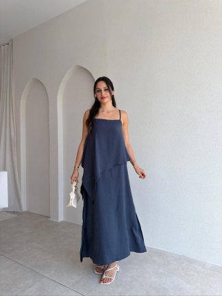 RENTA Midi Elbise 9812 - Lacivert 