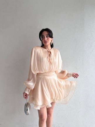 REOSA Mini Elbise 5463 - Krem 