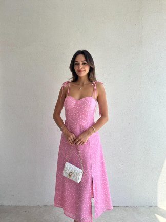 RESCA Midi Elbise 2075 - Pembe 
