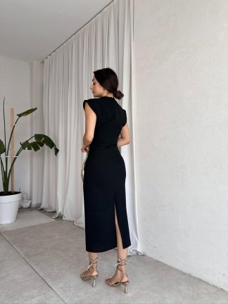RİBELLA Midi Elbise 8313 - Siyah - 3