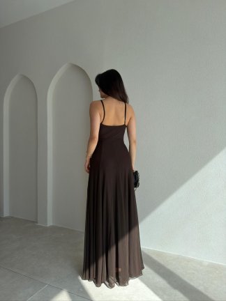  RİCHARD Maxi Elbise 9020 - Acı Kahve - 3