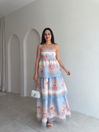 RİCKY Maxi Elbise 2564 - Mavi 
