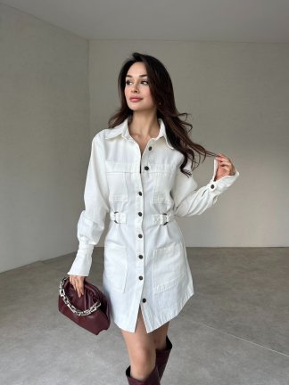 RİLEY Mini Elbise 3093 - Beyaz 