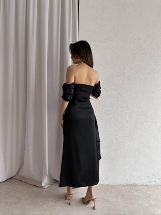 RİNNA Midi Elbise 4728 - Siyah - 4