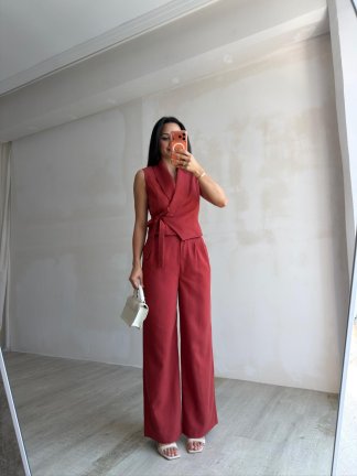 RİSSA Premium Keten Takım 3753 - Kiremit - 3