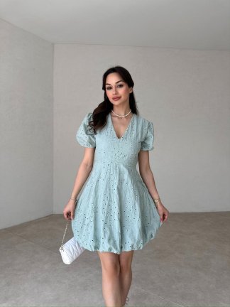 RİVERA Mini Elbise 4899 - Yeşil - 1