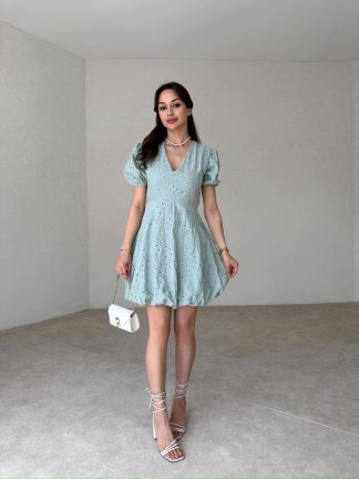 RİVERA Mini Elbise 4899 - Yeşil - 2