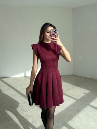 RİVOLİ Mini Elbise 2989 - Bordo - 2