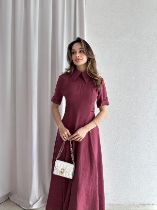 RİXOS Midi Elbise 4547 - Bordo - 3