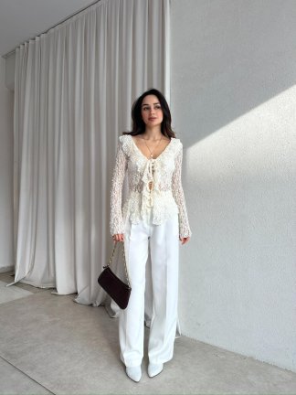 RODEO Dantelli Bluz 8394 - Beyaz - 3