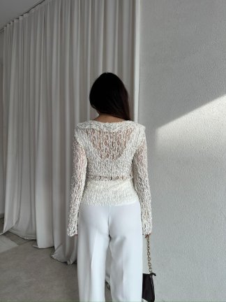 RODEO Dantelli Bluz 8394 - Beyaz - 4