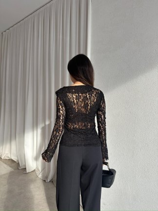 RODEO Dantelli Bluz 8394 - Siyah - 4