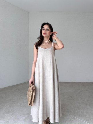 RODMAN Maxi Elbise 3299 - Taş - 2