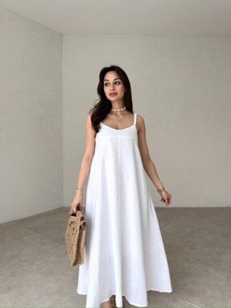 RODMAN Maxi Elbise 3299 - Beyaz 