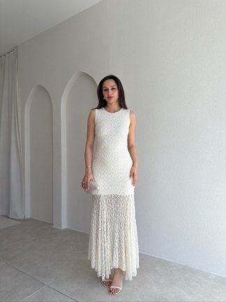 RODRİ Midi Elbise 1254 - Krem Rengi - 2