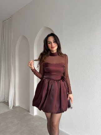 ROLLA Mini Elbise 6857 - Bordo 