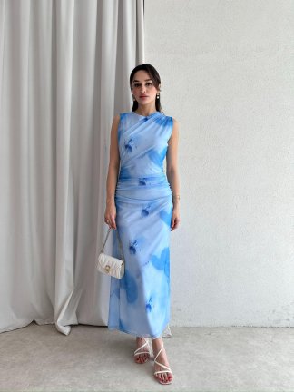 ROMEDA Maxi Elbise 4632 - Mavi - 2